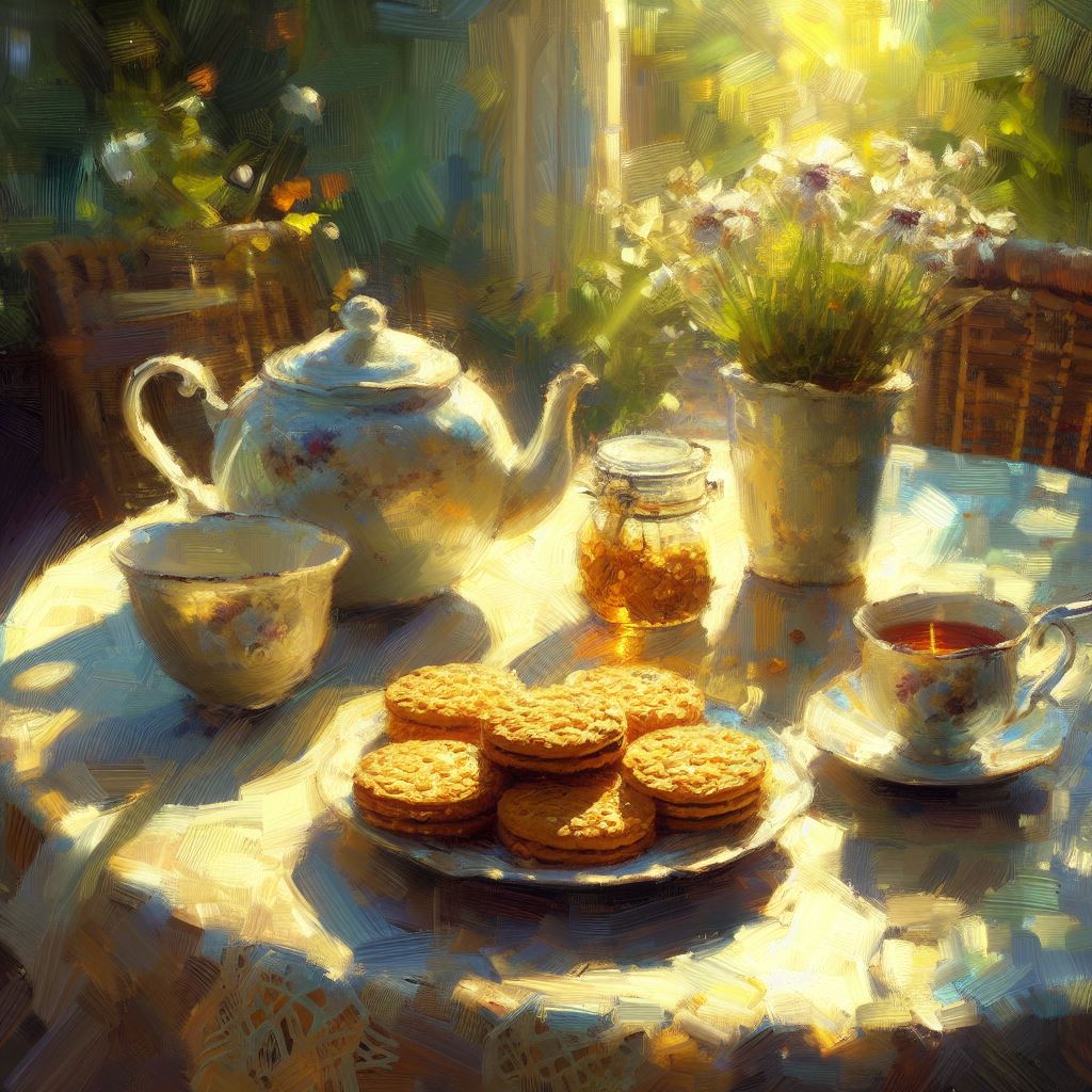 Golden oatmeal biscuits